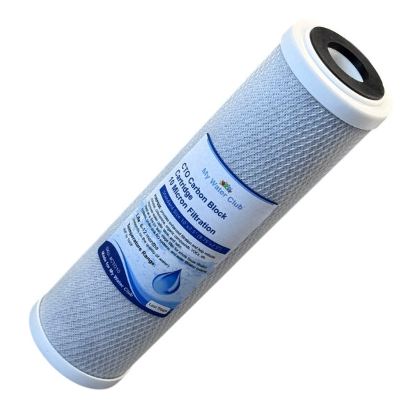 CTO Carbon Block Filter Cartridge for Chlorine, Taste & Odor – 10″ × 2.5″ (SKU# CTO-10)