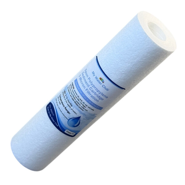 5 Micron Sediment Water Filter Cartridge for Whole House & RO Systems – 10″ × 2.5″ (SKU# SED-10-5)