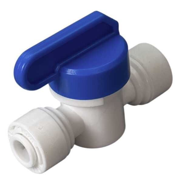 1/4″ OD Quick-Connect Straight Ball Valve — Inline RO Shut-Off Valve — SKU BV-QC14