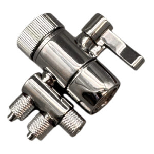 Dual Kitchen Faucet Diverter — Fits 55/64″ Male-Threaded Spouts, Dual Outlet for Countertop RO — SKU DUAL-DIVERTER