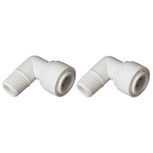 1/4″ MPT × 3/8″ OD Quick-Connect 90° Elbow Fittings — 2-Pack — SKU FT-EL-14-QC38