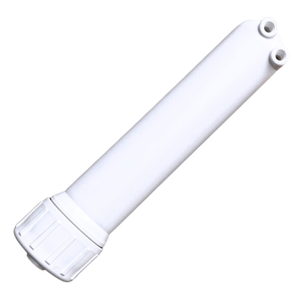White RO Membrane Housing — 1/8″ Thread, Fits 1812 / 2012 Membranes, 36–150 GPD — SKU MH-1812-18-W