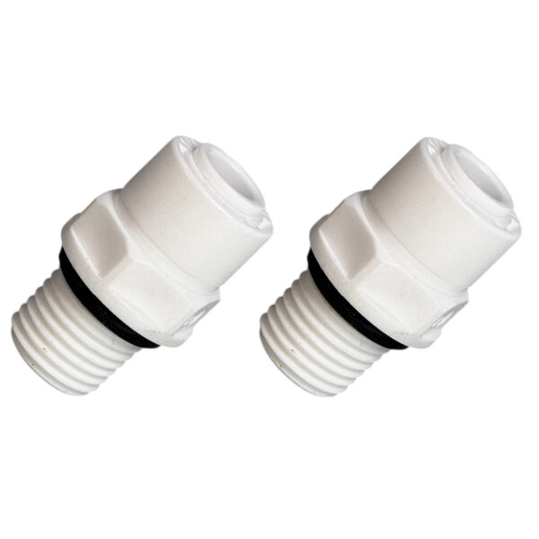 1/4″ MNPT × 1/4″ OD Quick-Connect Straight Fittings — O-Ring Seal, 2-Pack — SKU FT-ST-14-QC14-R