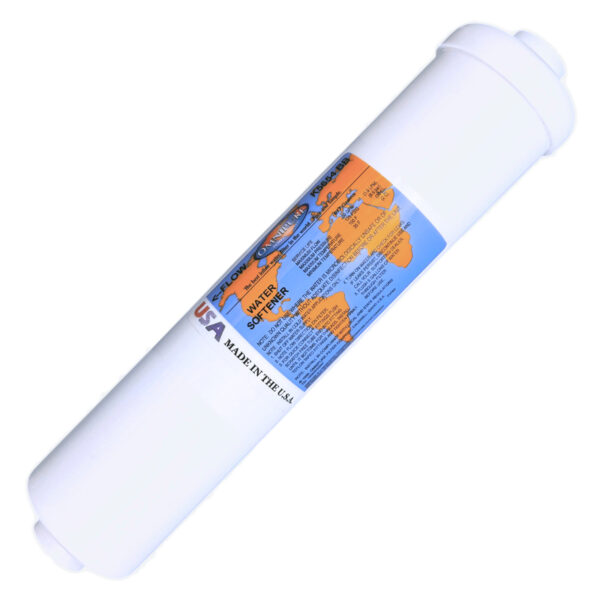 Omnipure Inline Water Softener Filter — 2.5″ × 10″, 1/4″ FPT with QC Elbows — SKU K5654-BB