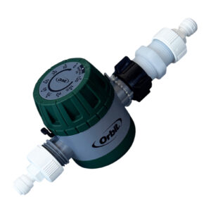 Mechanical Water Shut-Off Timer for Countertop RO — 15–120 Minutes, 1/4″ OD Tubing Kit — SKU TIMER-QC14