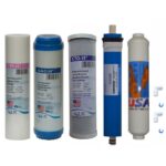 5 stage Reverse Osmosis Replacement Filter set with 75 GPD membrane