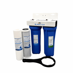 2-Stage (Dual Stage) Whole House Water Filtration System, 3/4" Inlet/Outlet, with an Extra Set of Replacement cartridges - Image 1