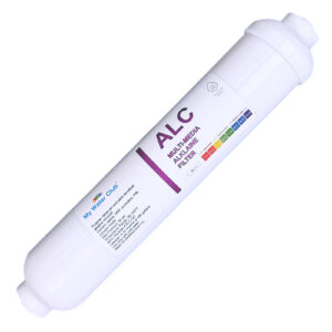 Inline Alkaline & Remineralization Post Filter — 10″ × 2″, 1/4″ or 3/8″ Quick-Connect — SKU ALK-QC