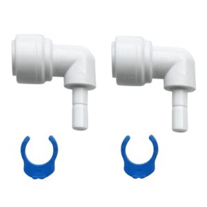 Elbow Fitting Stem Connector,1/4" Tube OD x 3/8" Stem OD Elbow Push to Connect - Image 1