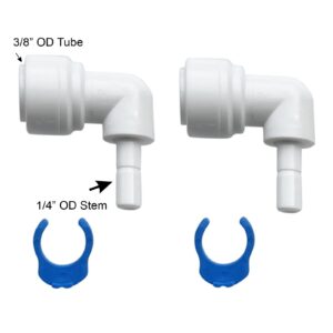 Elbow Fitting Stem Connector,1/4" Tube OD x 3/8" Stem OD Elbow Push to Connect - Image 2