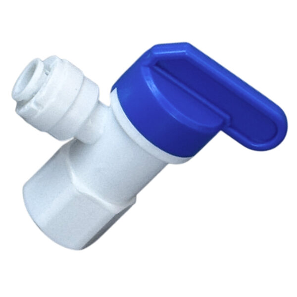 RO Storage Tank Ball Valve — 1/4″ FPT × 1/4″ OD Quick-Connect — SKU BV-TANK