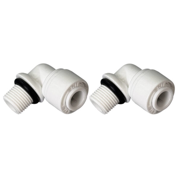 1/8″ MNPT × 1/4″ OD Quick-Connect 90° RO Elbow Fittings — 2-Pack