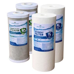 Dual Stage 10" x 4.5" Whole House Water Filtration System – 1" NPT, Pressure Release, Brass Inserts – Includes Sediment & CTO Carbon Block + Extra Filter Set, SKU# WHS-2SC-10BB-E - Image 3