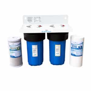 Dual Stage 10" x 4.5" Whole House Water Filtration System – 1" NPT, Pressure Release, Brass Inserts – Includes Sediment & CTO Carbon Block + Extra Filter Set, SKU# WHS-2SC-10BB-E - Image 4