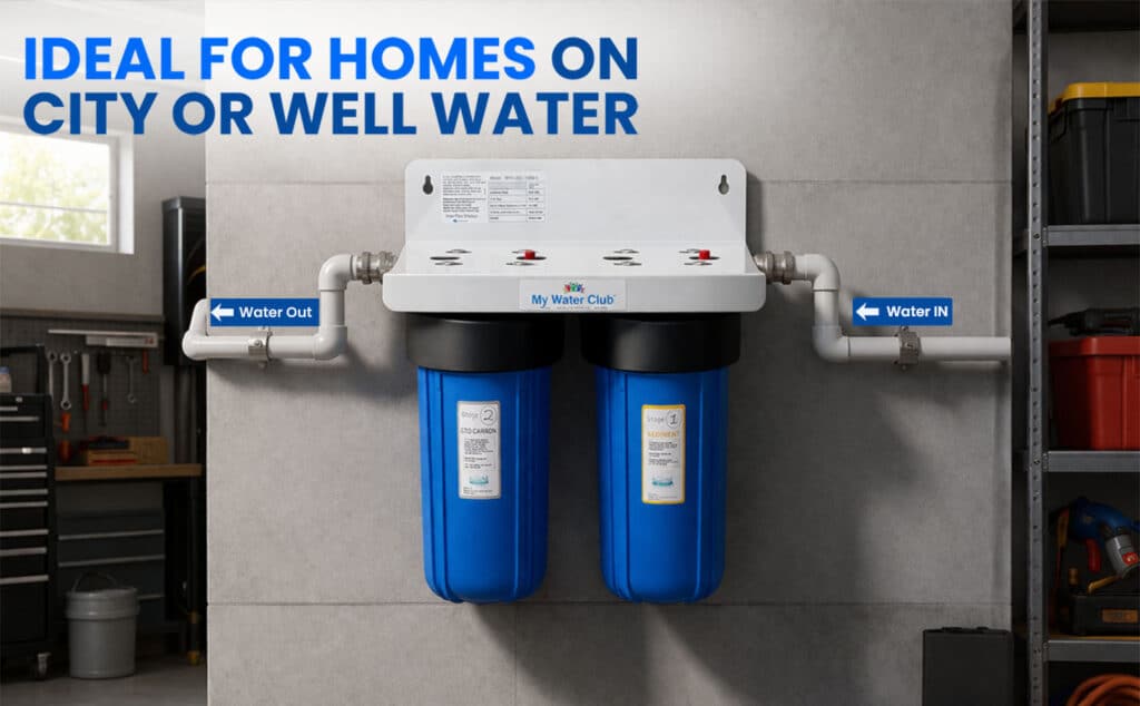 Dual Stage 10" x 4.5" Whole House Water Filtration System – 1" NPT ...