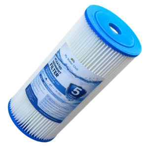 10" x 4.5" Pleated Sediment Water Filter – 5 Micron, Washable & Reusable, Whole House Big Blue Replacement, Removes Dirt, Sand & Rust, SKU# SED5-PLT-10BB