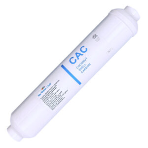 Inline Coconut-Shell Carbon Pre-Filter — Stage 2, 10″ × 2″, 1/4″ Quick-Connect — SKU CAC-QC