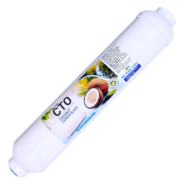Premium Coconut Carbon Block Inline Filter — 5 Micron, 10″ × 2″, 1/4″ FNPT — SKU CB5-14