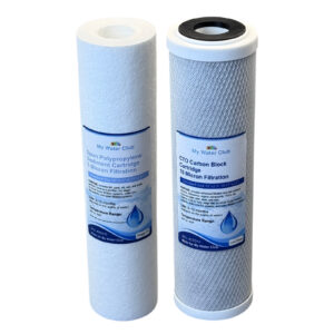 Standard 2-Stage Whole House Replacement Filter Set, 10″ × 2.5″ — 5-Micron Sediment + 10-Micron CTO Carbon Block — SKU SCTO